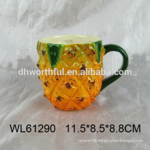 Wholesale unique design ceramic pineapple mug in high quality